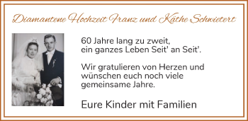 Glückwunschanzeige von Franz und Käthe Schwietert