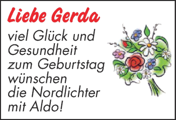 Glückwunschanzeige von Gerda 