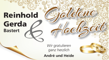 Glückwunschanzeige von Gerda und Reinhold Bastert