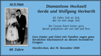 Glückwunschanzeige von Gerda und Wolfgang Herbarth