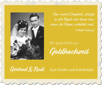 Glückwunschanzeige von Gertrud und Rudi 