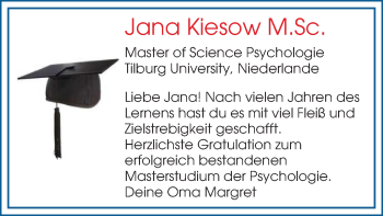 Glückwunschanzeige von Jana Kiesow