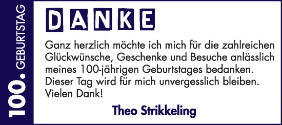 Glückwunschanzeige von Theo Strikkeling