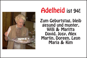 Glückwunschanzeige von Adelheid 