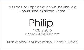 Glückwunschanzeige von Philip 