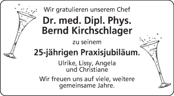 Glückwunschanzeige von Bernd Kirchschlager