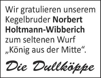 Glückwunschanzeige von Norbert Holtmann-Wibberich
