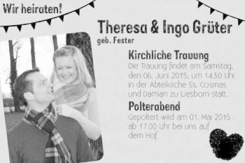 Glückwunschanzeige von Theresa und Ingo Grüter