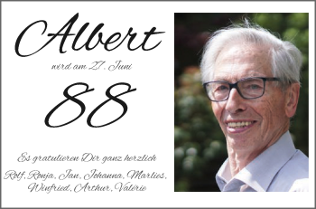 Glückwunschanzeige von Albert 