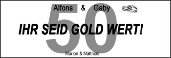 Glückwunschanzeige von Alfons und Gaby 