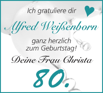 Glückwunschanzeige von Alfred Weißenborn