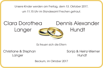 Glückwunschanzeige von Clara Dorothea und Dennis 
