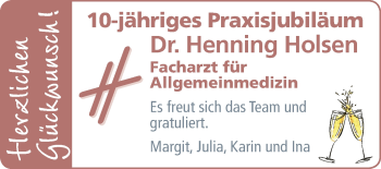 Glückwunschanzeige von Dr. Henning Holsen 