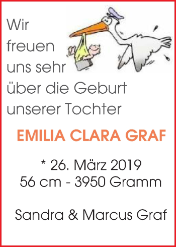 Glückwunschanzeige von Emilia Clara Graf