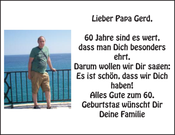 Glückwunschanzeige von Gerd 