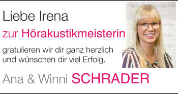 Glückwunschanzeige von Irena 