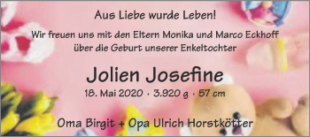 Glückwunschanzeige von Jolien Josefine 