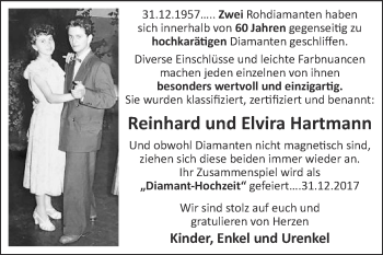 Glückwunschanzeige von Reinhard und Elvira Hartmann