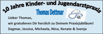 Glückwunschanzeige von Thomas Dettmar