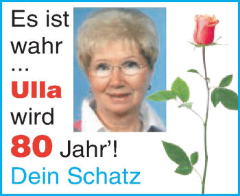 Glückwunschanzeige von Ulla 