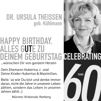 Glückwunschanzeige von Ursula Theissen