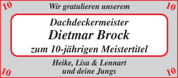 Glückwunschanzeige von Dietmar Brock