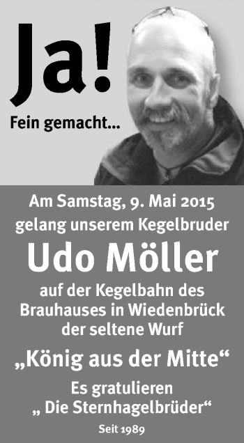 Glückwunschanzeige von Udo  Möller