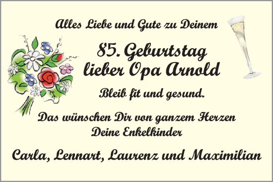 Zur Glückwunschseite von Arnold 