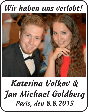 Glückwunschanzeige von Katerina und Jan Michael 