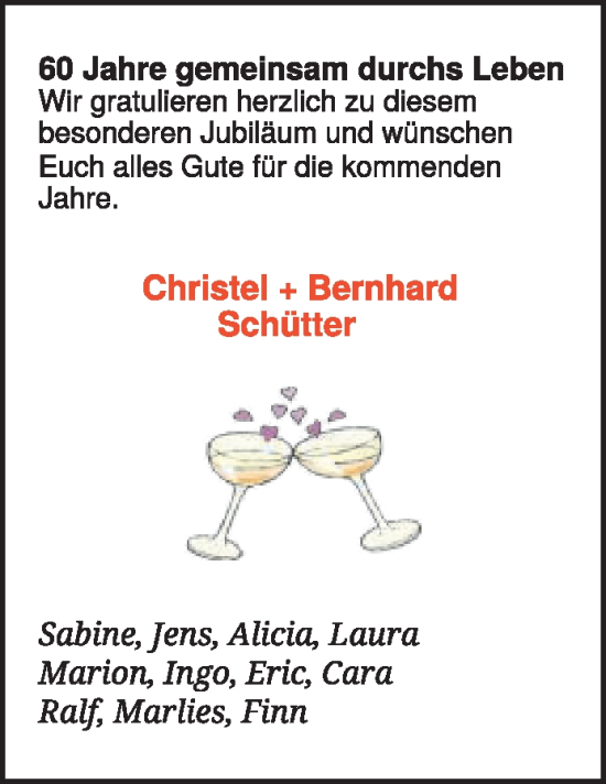 Zur Glückwunschseite von Christel und Bernhard Schütter