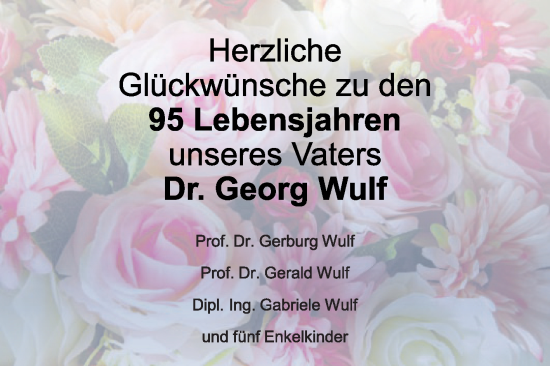 Zur Glückwunschseite von Dr. Georg Wulf