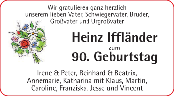 Glückwunschanzeige von Heinz Iffländer