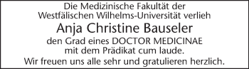 Glückwunschanzeige von Anja Christine Bauseler