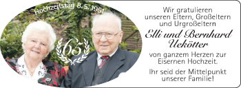 Glückwunschanzeige von Elli und Bernhard Uekötter
