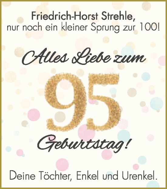 Zur Glückwunschseite von Friedrich-Horst Strehle