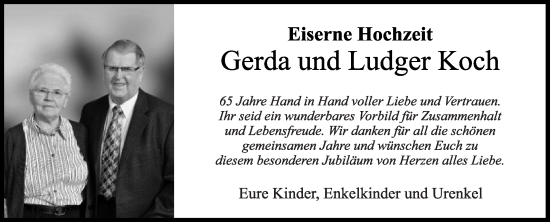 Zur Glückwunschseite von Gerda und Ludger Koch
