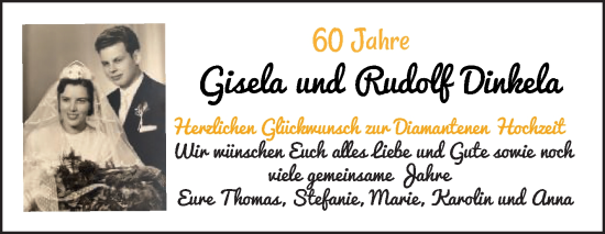 Zur Glückwunschseite von Gisela und Rudolf Dinkela