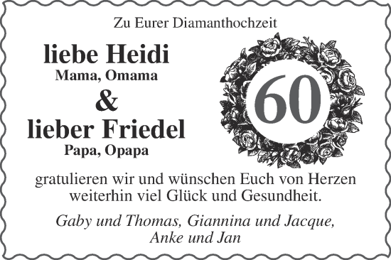 Zur Glückwunschseite von Heidi und Friedel 