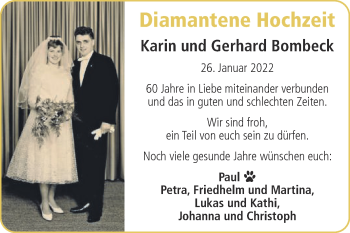 Zur Glückwunschseite von Karin und Gerhard Bombeck