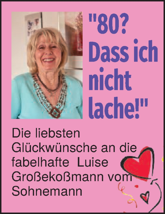 Zur Glückwunschseite von Luise Großekoßmann