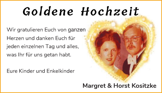 Zur Glückwunschseite von Margret und Horst Kositzke